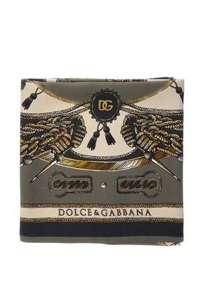 Dolce & Gabbana rope-print silk scarf - Grey