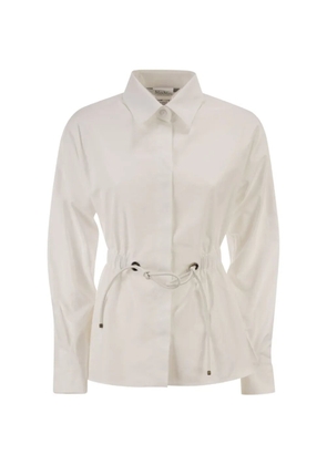 Max Mara MXMTAZZINA elasticated drawstring shirt - White