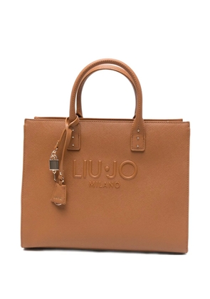 LIU JO embossed-logo tote bag - Brown