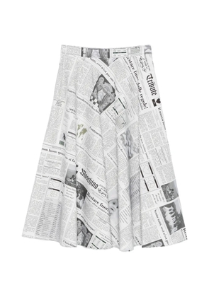 Moschino newspaper-print midi skirt - White