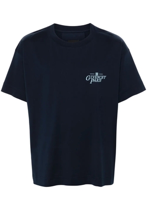 Givenchy logo-embroidered cotton T-shirt - Blue