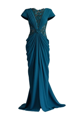 Tadashi Shoji floral-sequin embellished maxi dress - Blue