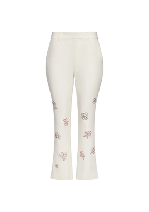 Cinq A Sept Kerry floral-detail cropped trousers - Neutrals