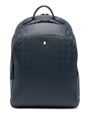 Montblanc logo-plaque leather backpack - Blue