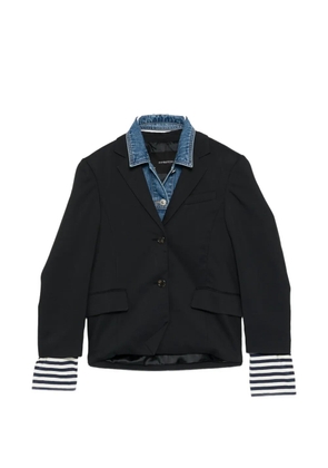 pushBUTTON denim-layered jacket - Black