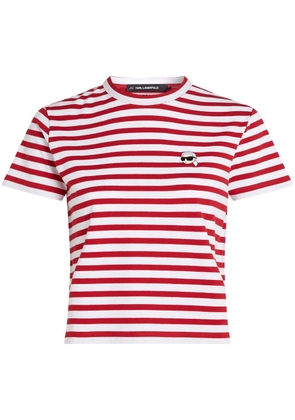 Karl Lagerfeld Ikon striped cotton T-shirt - Red