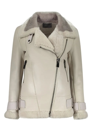 Lorena Antoniazzi leather biker jacket - Grey