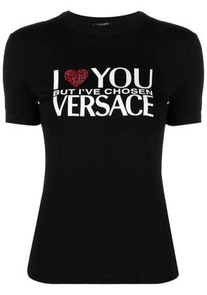 Versace slogan-print T-shirt - Black