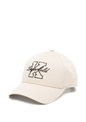 Karl Lagerfeld logo-embroidered cap - Neutrals