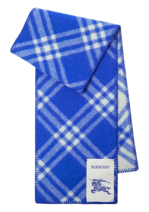 Burberry Check-print wool scarf - Blue