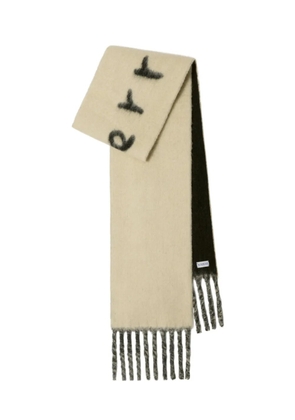 Burberry logo-intarsia reversible scarf - Neutrals