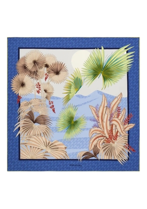 Ferragamo Dure-print silk scarf - Blue