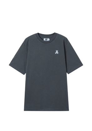 izzue teddy-bear-embroidered crew-neck T-shirt - Grey