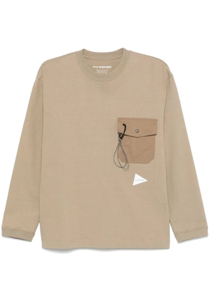 and Wander logo-print T-shirt - Neutrals