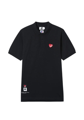 izzue appliqué polo shirt - Black