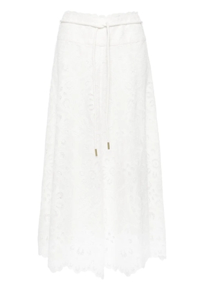 ZIMMERMANN Ottie flared midi skirt - White