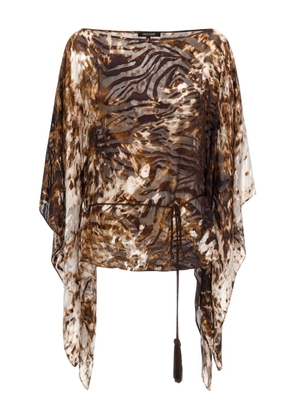 Roberto Cavalli Appaloosa-print kaftan - Brown