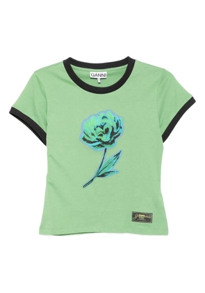 GANNI graphic-print T-shirt - Green