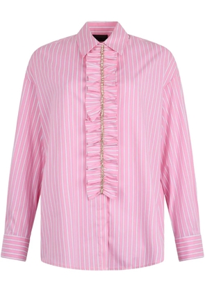 LIU JO ruched striped shirt - Pink