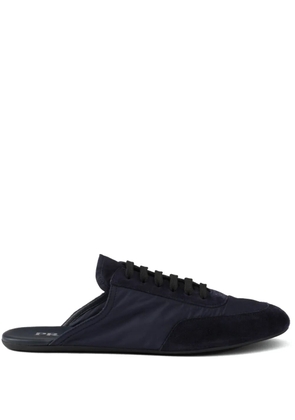 Prada Collapse Re-Nylon suede mules - Blue
