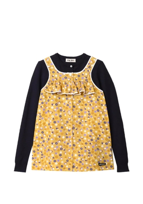 Miu Miu floral-print ruffled top - Yellow