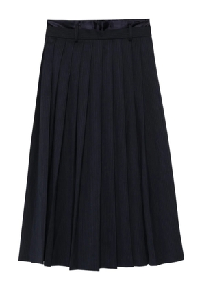 SANDRO pinstripe pleated midi skirt - Blue