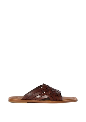 Miu Miu woven leather slides - Brown
