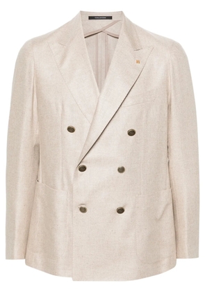 Tagliatore double-breasted silk blazer - Neutrals