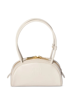 Miu Miu Beau embossed-logo shoulder bag - Neutrals