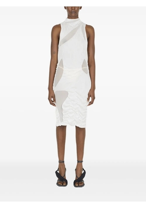 Di Petsa mesh-panel high-neck mini dress - White