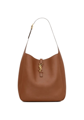 Saint Laurent large LE 5 À 7 logo-plaque shoulder bag - Brown