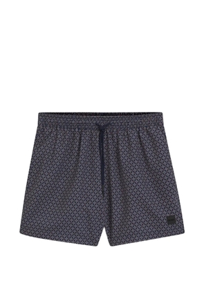 BOSS graphic-pattern swim shorts - Blue