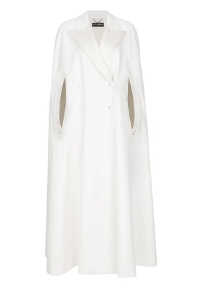Dolce & Gabbana double-breasted cape-design maxi coat - White