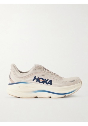 Hoka - Bondi 9 Rubber-Trimmed Mesh Running Sneakers - Men - Neutrals - US 9.5