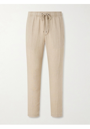 James Perse - Straight-Leg Garment-Dyed Linen Drawstring Trousers - Men - Neutrals - 1