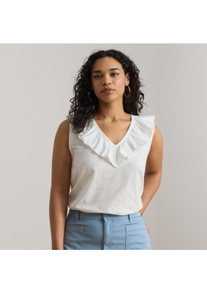 Curve - Ruffle-Trim Slub Jersey Sleeveless Top