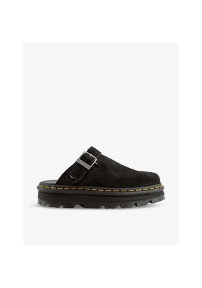 Womens Dr. Martens Zebzag Platform Suede Mules