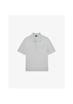 Mens Reiss Blinker Patch-Pocket Short-Sleeve Stretch-Knit Polo