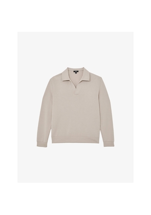 Mens Reiss Pearson Open-Collar Stretch-Jersey Sweatshirt