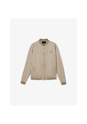 Mens Allsaints Forres Logo-Embroidered Cotton Bomber Jacket