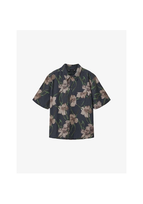 Mens Allsaints Climber Floral-Print Cotton Shirt