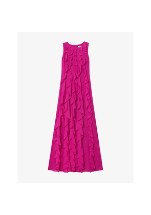 Womens Ro&Zo Leonor Waterfall-Front Woven Maxi Dress