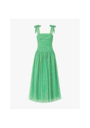 Womens Ro&Zo Aria Ruched-Front Tulle Maxi Dress