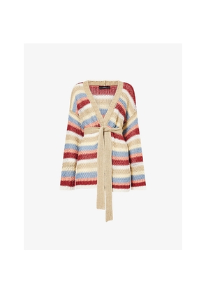Womens Weekend Max Mara Stripe Linen Knitted Cardigan