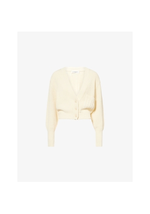 Womens Victoria Beckham Cropped Relaxed-Fit Cotton-Blend Cardigan