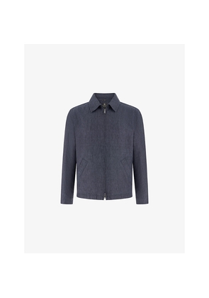 Mens Boggi Side-Pocket Linen-Blend Bomber Jacket