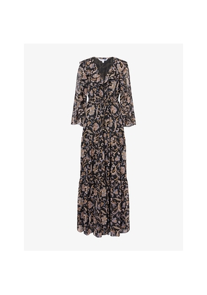 Womens Veronica Beard Akara Floral-Print Silk Maxi Dress