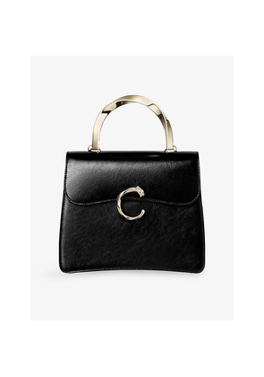 Womens Cartier Panthère C Small Leather Top-Handle Bag