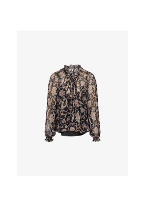 Womens Veronica Beard Hickory Paisley-Print Silk Blouse