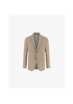 Mens Boggi Single-Breasted Herringbone Cotton-Blend Blazer